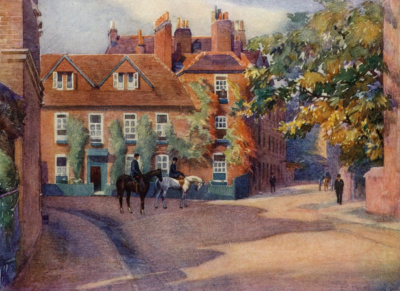 Eton: Common Lane House (farve litho) af E. D. Brinton