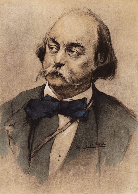 Portræt af Gustave Flaubert (farvelitografi) af Edgar Chahine