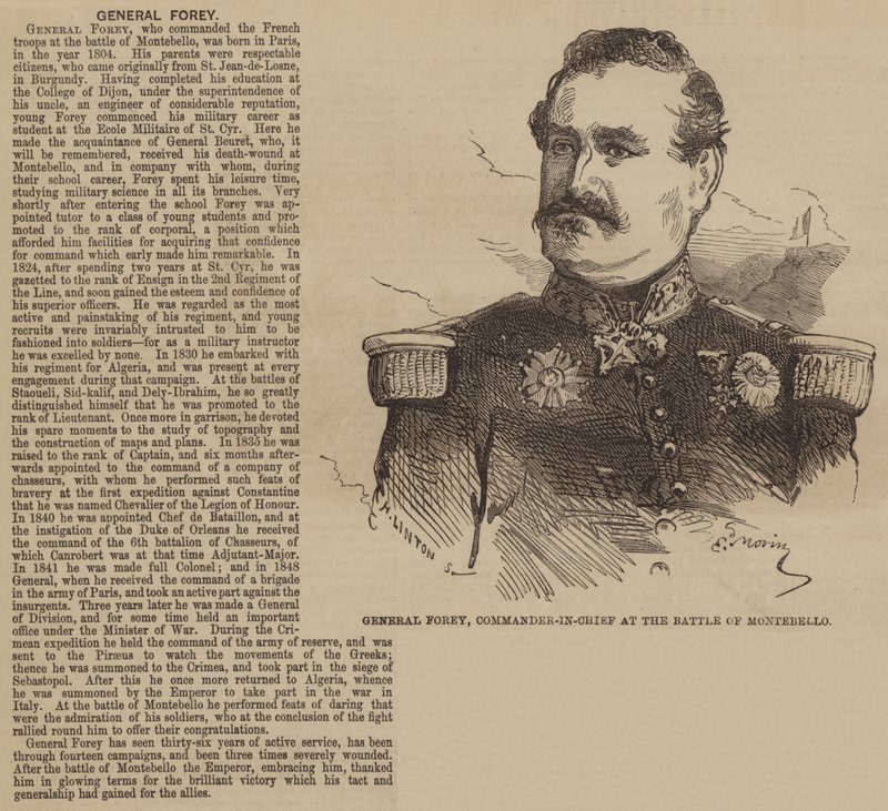 General Forey, øverstkommanderende i slaget ved Montebello af Edmond Morin