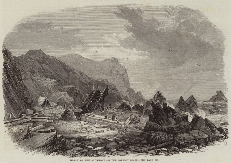 Vraget af Avonmore på Cornwalls kyst af Edmund Morison Wimperis