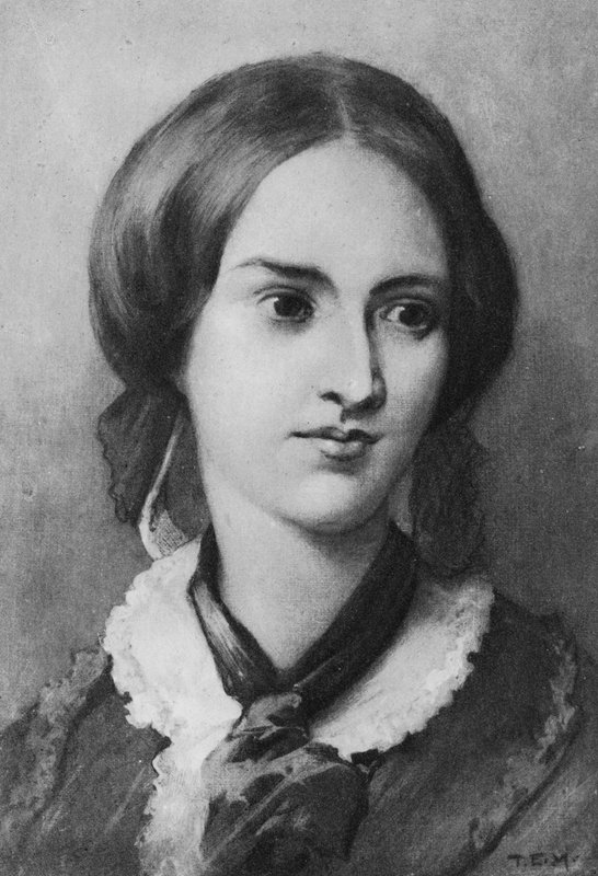 Portræt af Charlotte Bronte (litho) af Edmund Henry Garrett