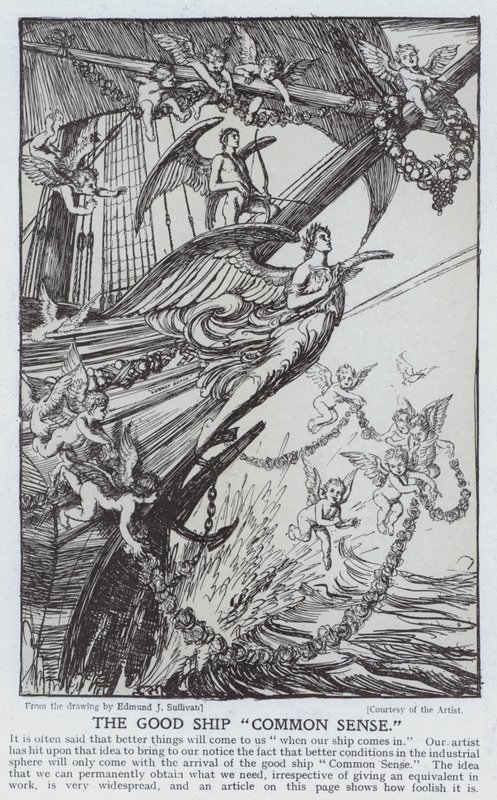 Det gode skib ?Sund fornuft? af Edmund Joseph after Sullivan