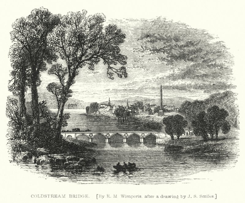 Coldstream Bridge (gravering) af Edmund Morison (after) Wimperis