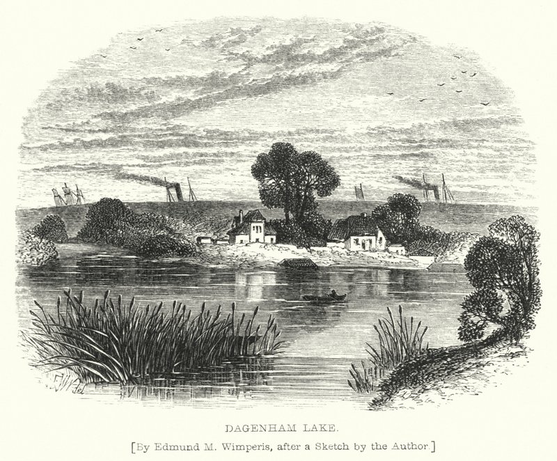 Dagenham Lake (gravering) af Edmund Morison (after) Wimperis