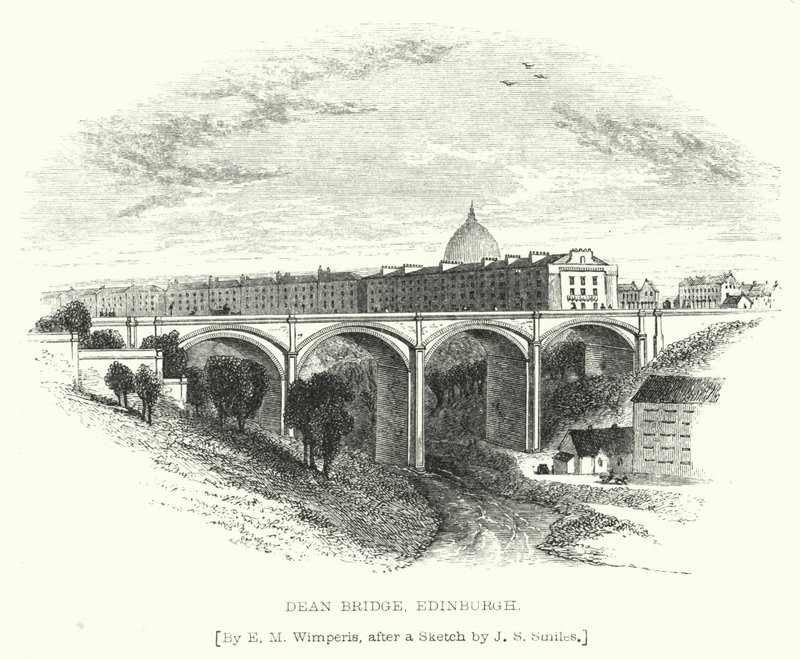 Dean Bridge, Edinburgh (gravering) af Edmund Morison (after) Wimperis