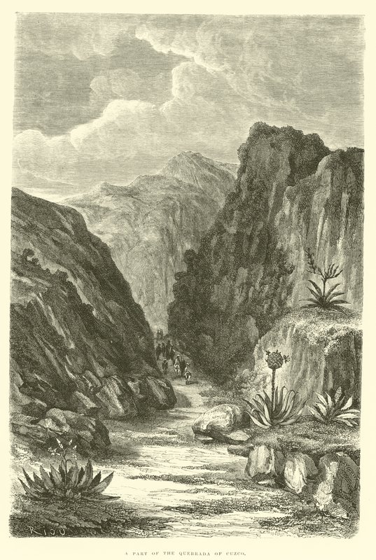 En del af Quebrada of Cuzco af Edouard Riou