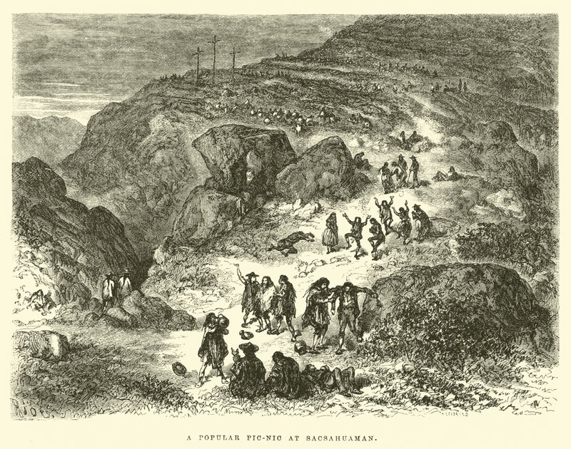En populær picnic på Sacsayhuaman af Edouard Riou