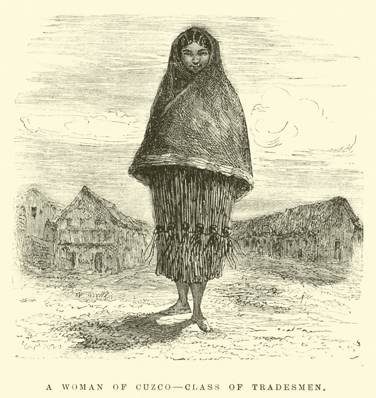 En kvinde fra Cuzco, klasse af håndværkere af Edouard Riou