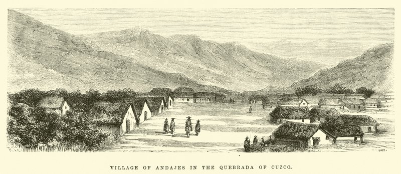Landsbyen Andajes i Quebrada i Cuzco af Edouard Riou