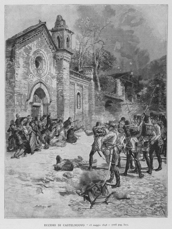 Massakren i Castelnuovo af Edouardo Matania
