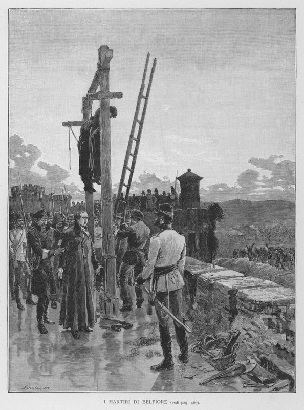 The Martyrs of Belfiore (gravering) af Edouardo Matania