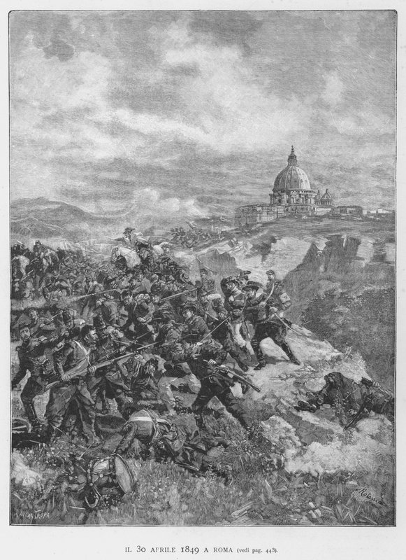 30. april 1849 i Rom (gravering) af Edouardo Matania