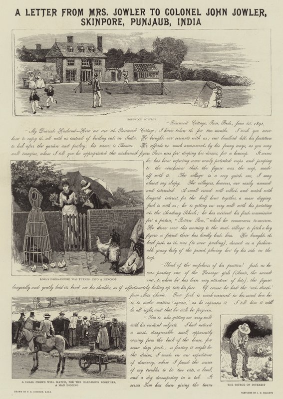 Et brev fra fru Jowler til oberst John Jowler, Skinpore, Punjaub, Indien af Edward Killingworth Johnson