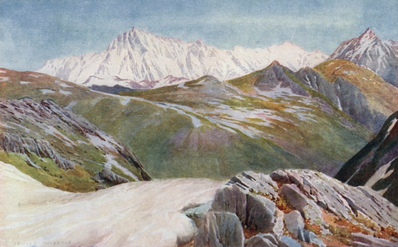 Fjern udsigt over Nanga Parbat fra Kamri-passet af Edward Mary Joseph Molyneux