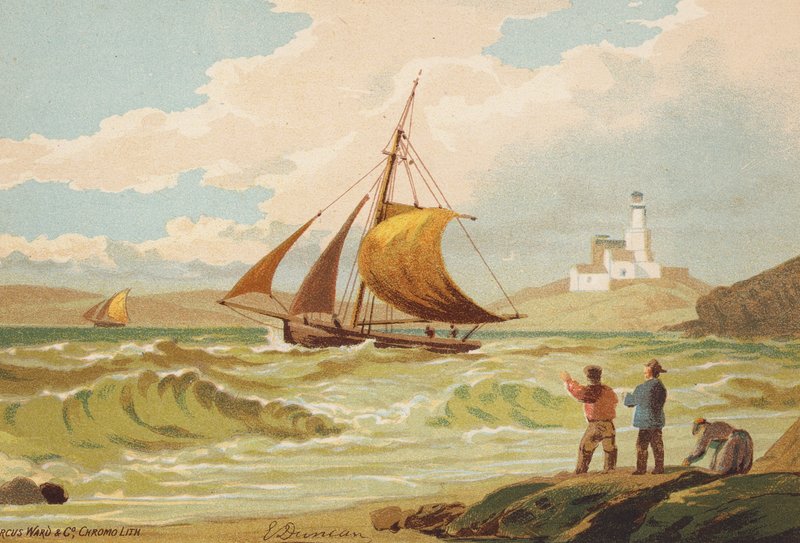 Forbi Whitby (farvelitografi) af Edward (after) Duncan