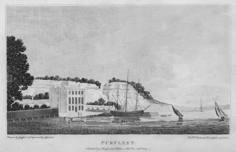 Purfleet (gravering) af Edward (after) Gyfford
