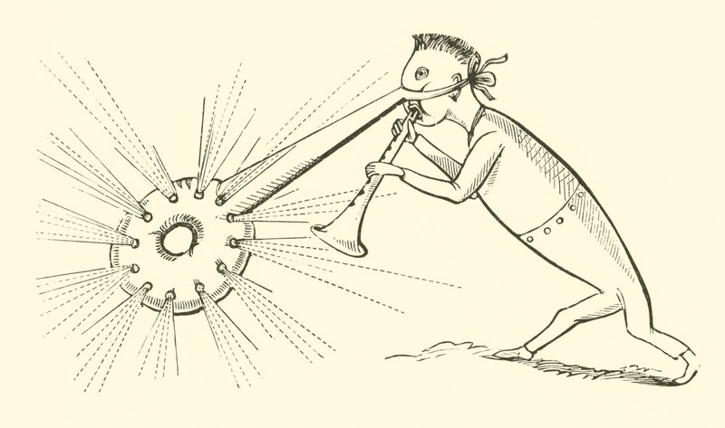 Dongen med en lysende næse (gravering) af Edward Lear