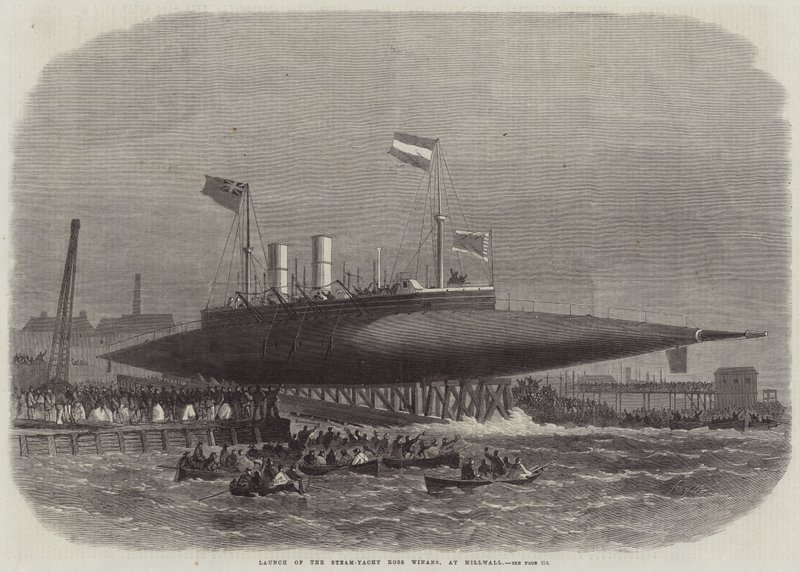 Lancering af Steam-Yacht Ross Winans, ved Millwall af Edwin Weedon