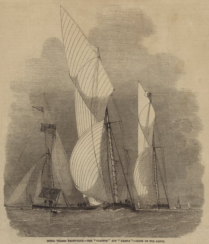 Royal Thames Yacht-Club, Phantom and Marina, tæt på kampen af Edwin Weedon