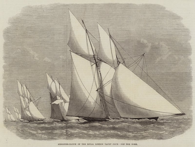 Schooner-Match fra Royal London Yacht Club, ud for Nore af Edwin Weedon