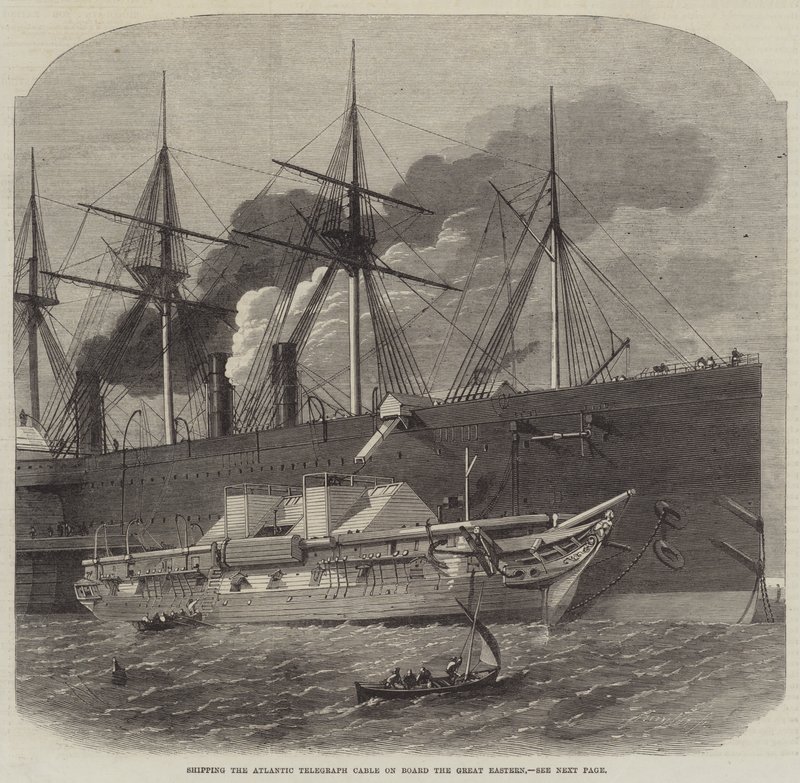 Sender Atlantic Telegraph Cable ombord på Great Eastern af Edwin Weedon