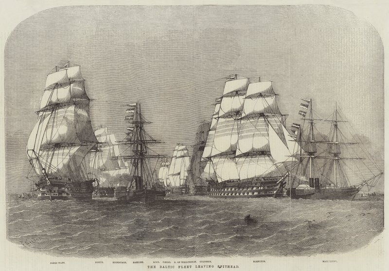 Østersøflåden forlader Spithead af Edwin Weedon