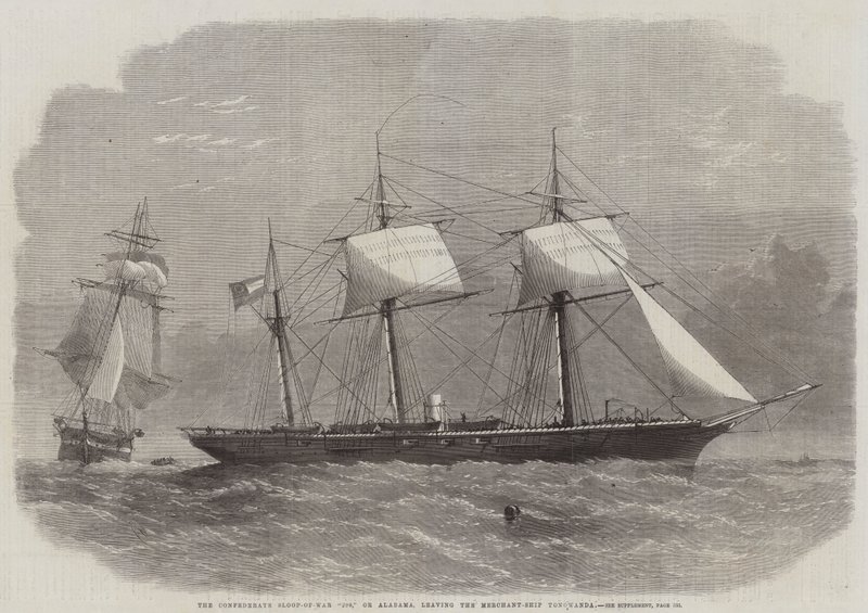 The Confederate Sloop-of-War 290, eller Alabama, forlader handelsskibet Tonawanda af Edwin Weedon