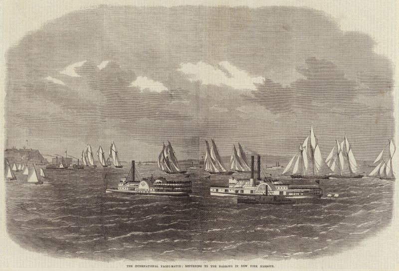 Den Internationale Yacht-Match vender tilbage til Narrows i New York Harbor af Edwin Weedon