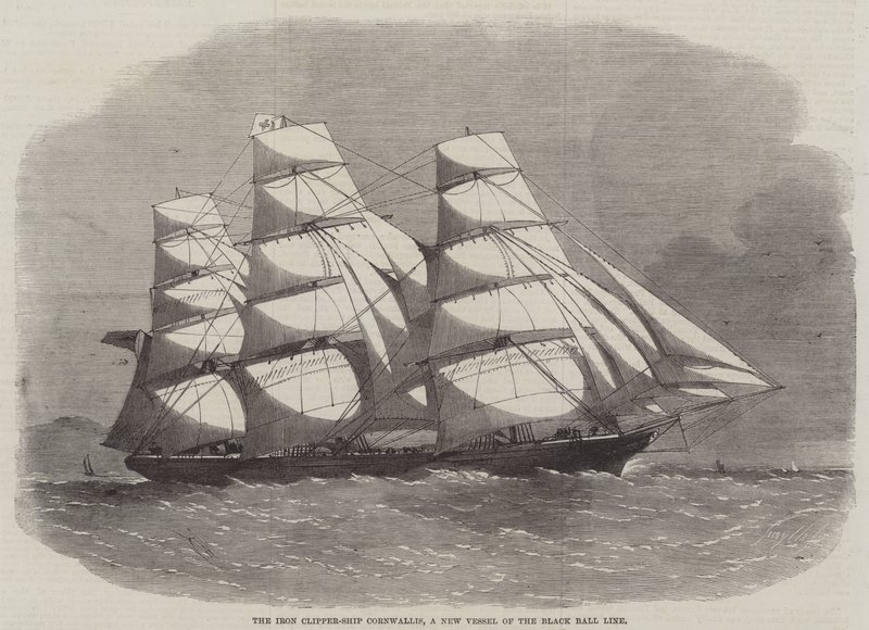 Iron Clipper-Ship Cornwallis, et nyt fartøj fra Black Ball Line af Edwin Weedon
