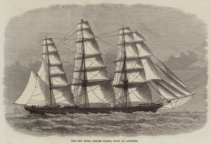 Den nye China Clipper Caliph, bygget i Aberdeen af Edwin Weedon