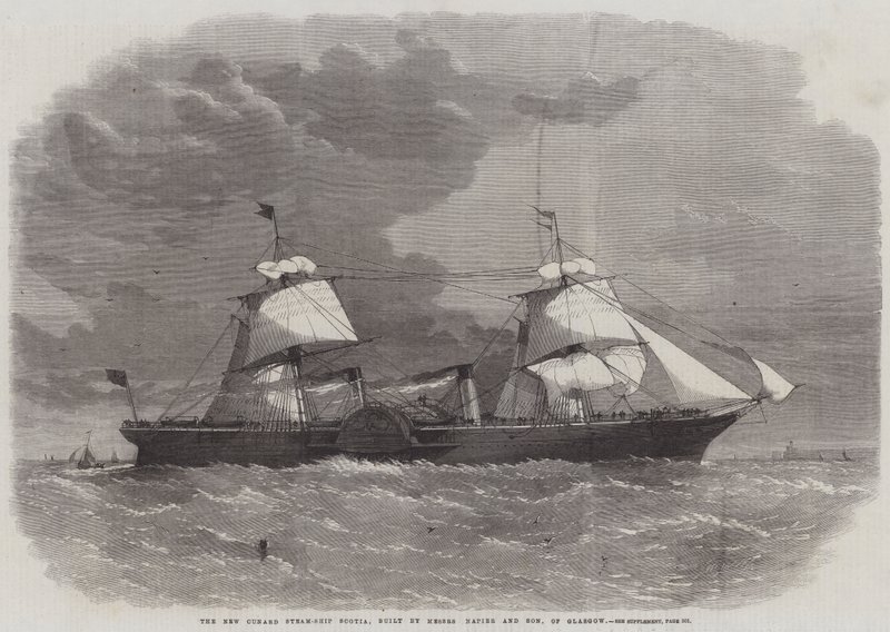 The New Cunard Steamship Scotia, bygget af Mrs Napier og Son, Glasgow af Edwin Weedon