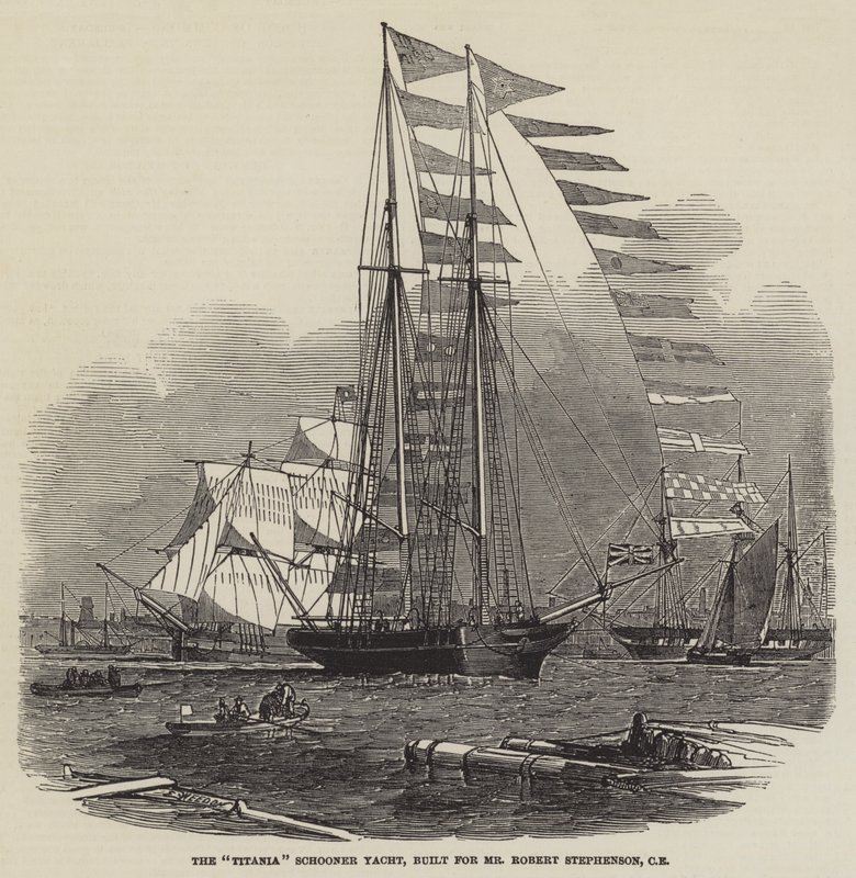 Titania Schooner Yacht, bygget til hr. Robert Stephenson, CE af Edwin Weedon
