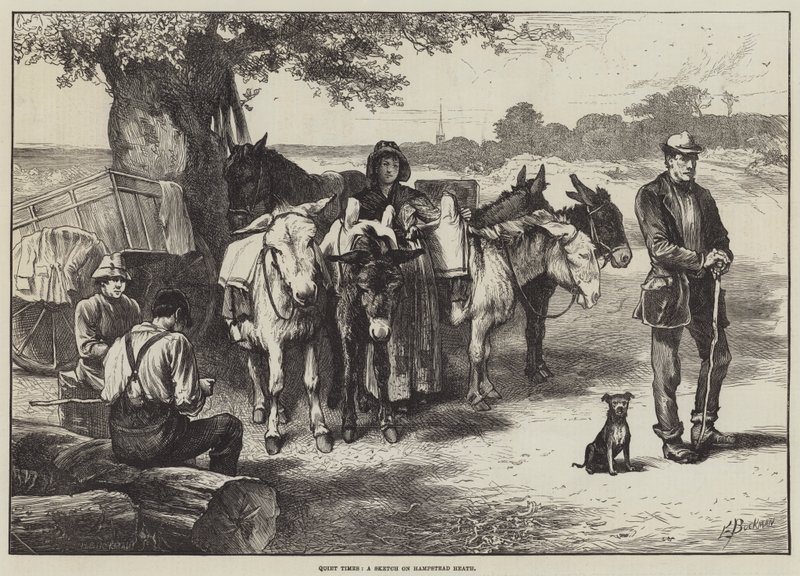 Quiet Times, a sketch on Hampstead Heath af Edwin Buckman