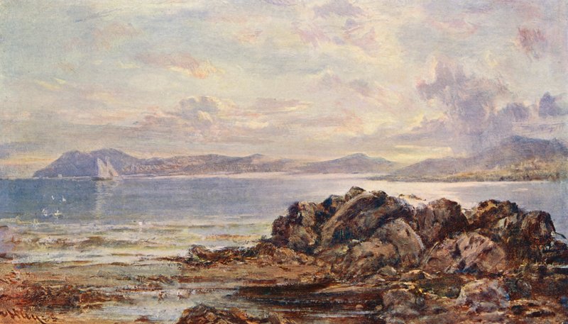 Sommervejr i Dublin-bugten (farvelitografi) af Edwin Hayes