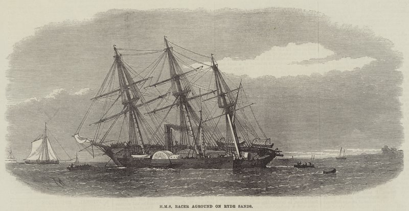 HMS Racer grundstødte på Ryde Sands af Edwin Weedon