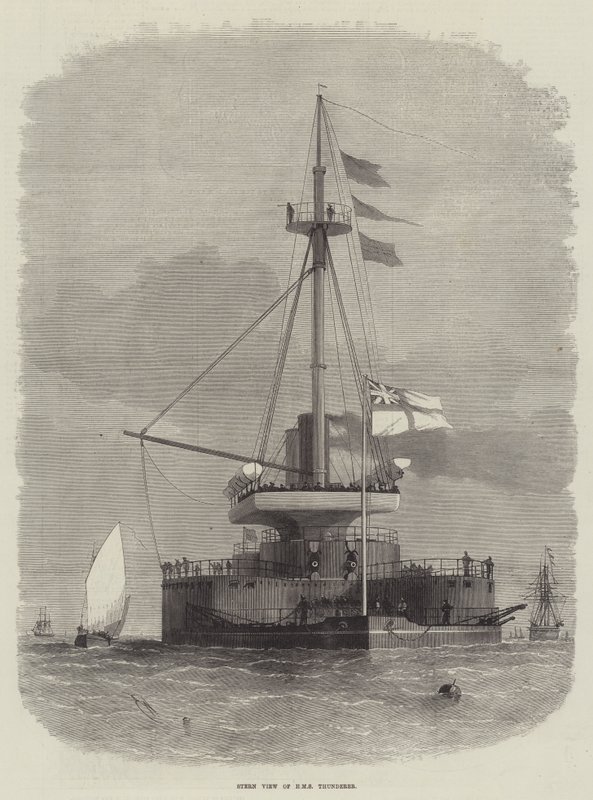 HMS Thunderer bagfra af Edwin Weedon
