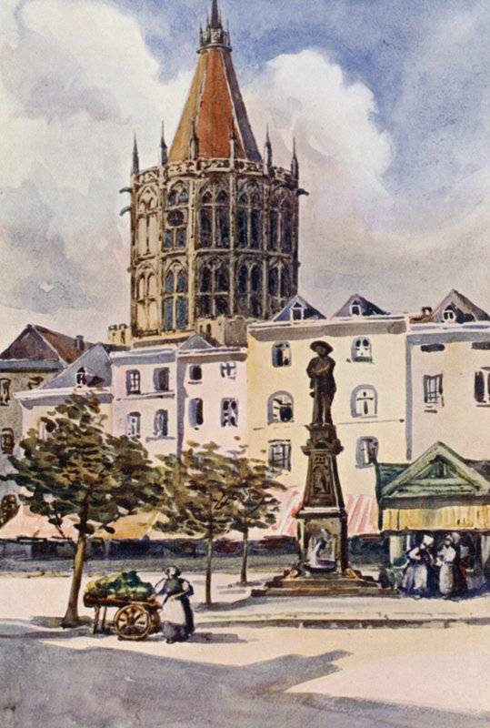 Rhinen: Koln, Köln (farvelitografi) af Effie Jardine
