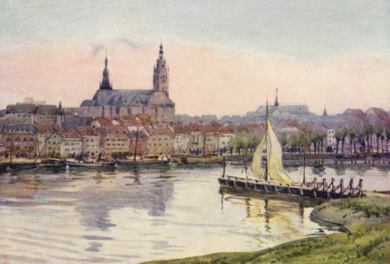 Rhinen: Nymwegen (farvelitografi) af Effie Jardine