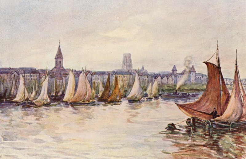 Rhinen: Rotterdam (farvelitografi) af Effie Jardine