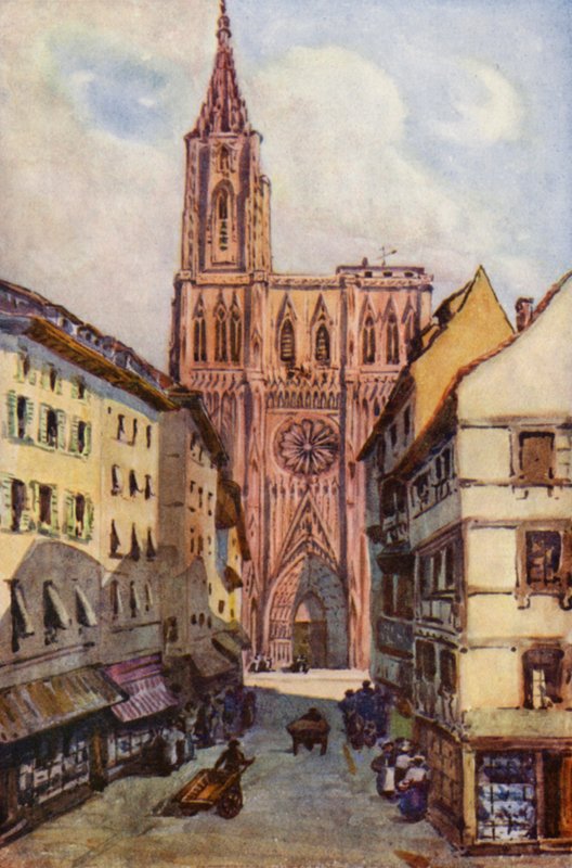 Rhinen: Strassburg (farvelitografi) af Effie Jardine