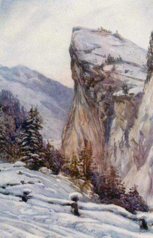Rhinen: Hohen-Rhatien (farvelitografi) af Effie Jardine