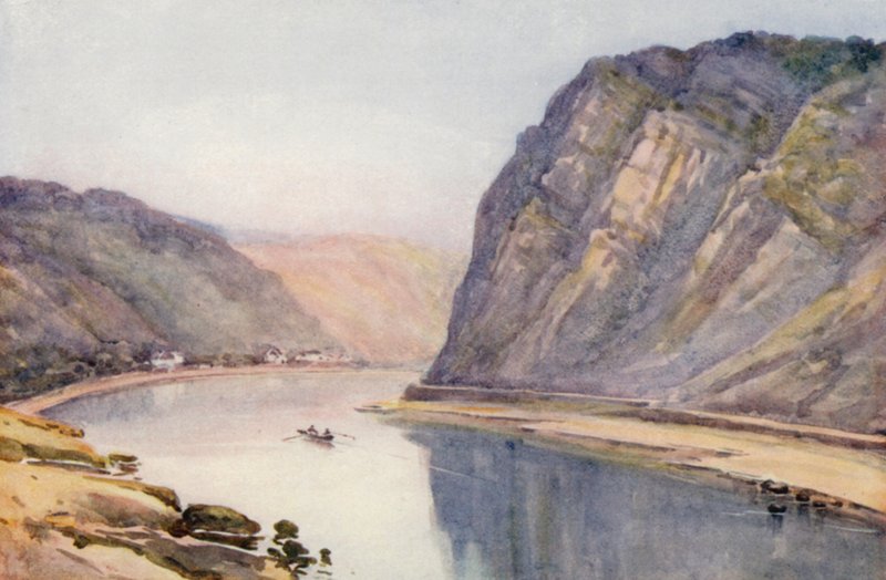 Rhinen: Lorelei (farvelitografi) af Effie Jardine