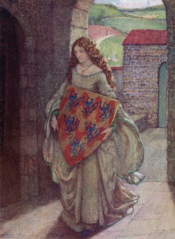 Elaine (farve litho) af Eleanor Fortescue Brickdale