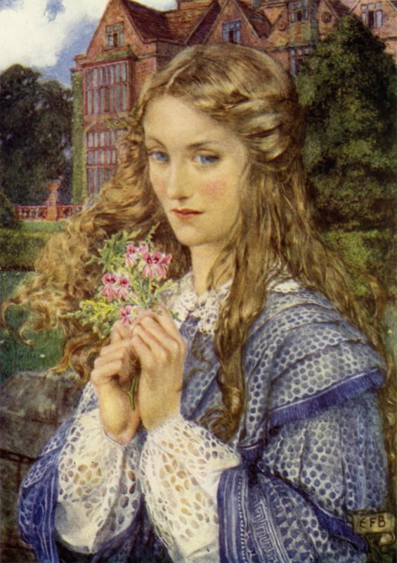 Evelyn Hope (farve litho) af Eleanor Fortescue Brickdale