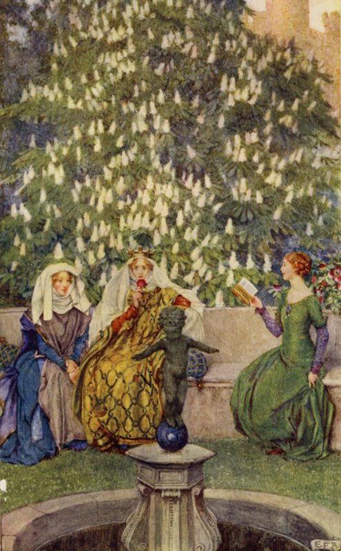 Guinevere (farve litho) af Eleanor Fortescue Brickdale