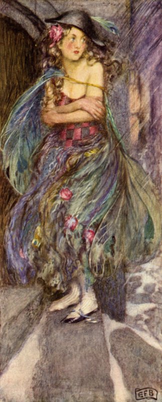 Ildfluen (farve litho) af Eleanor Fortescue Brickdale