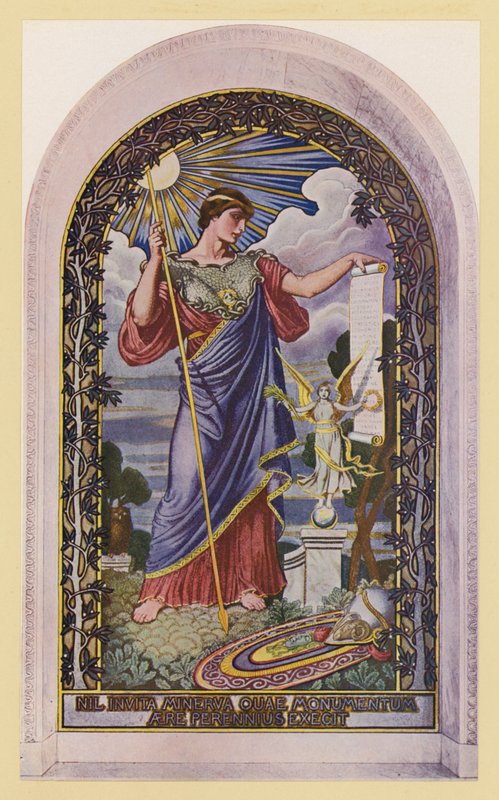 Fredens Minerva (farvelitografi) af Elihu Vedder