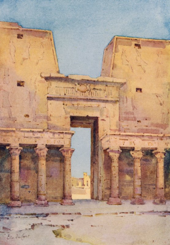 Edfu (farve litho) af Ella Du Cane