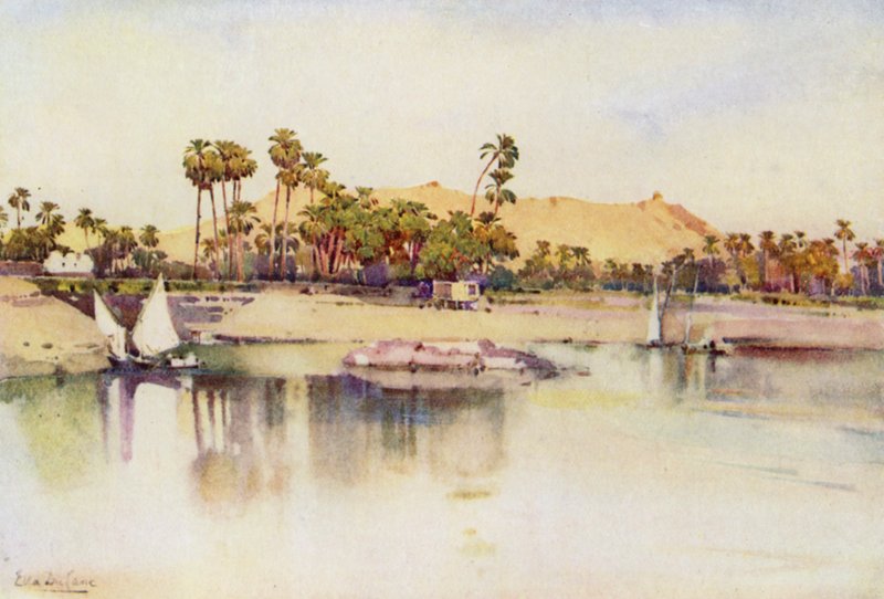 Elephantine Island (farve litho) af Ella Du Cane