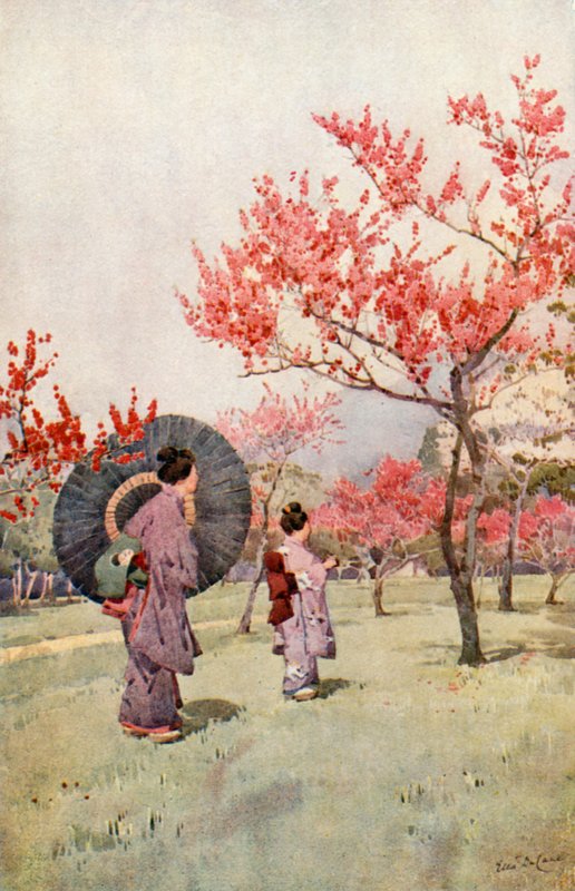 Peach Blossom (farve litho) af Ella Du Cane